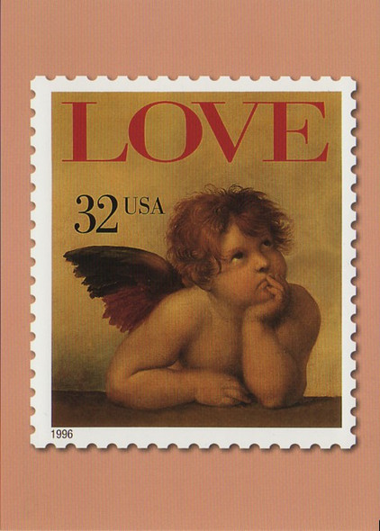 1996 32c Cherub Love Stamp Collectible Postcard