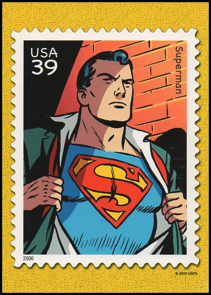 洋画ポスター  ポストカード DC コミックス  スーパー ヒーローズ Superman Comic Book Cover : DC Comics Super Heroes Stamp