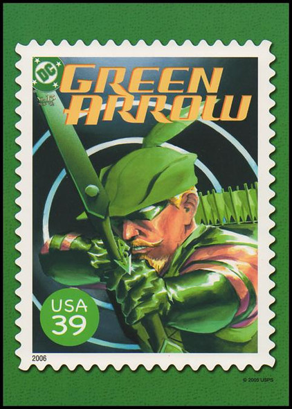 Green Arrow Comic Book Cover : DC Comics Super Heroes Stamp Collectible Jumbo Postcard