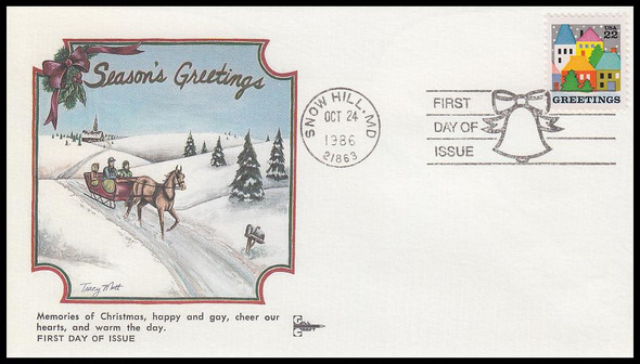 2245 / 22c Village Scene 1986 Gill Craft First Day Cover