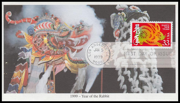 3272 / 33c Year of the Rabbit : Chinese Lunar New Year 1999 Mystic FDC