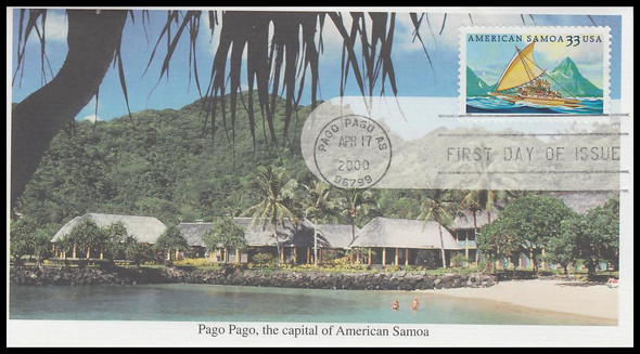 3389 / 33c American Samoa 2000 Mystic First Day Cover