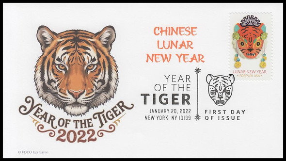 5662 / 58c Year of the Tiger : Chinese Lunar New Year 2022 FDCO Exclusive FDC