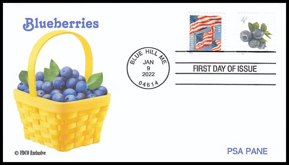 5652 / 4c Blueberries PSA Pane 2022 FDCO Exclusive FDC