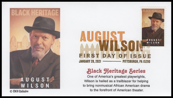 5555 / 55c August Wilson : Black Heritage Series 2021 Digital Color Postmark FDCO Exclusive FDC