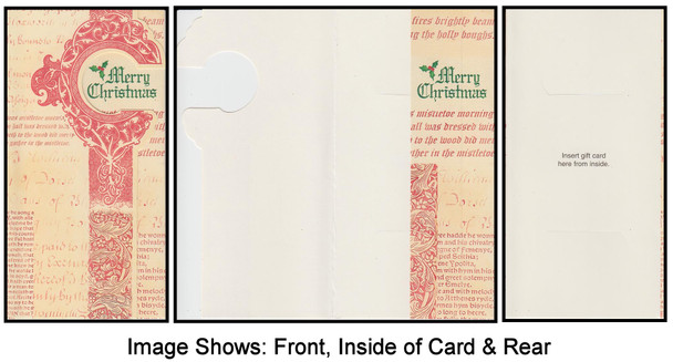 Merry Christmas Antique Text  Money and Gift Card Holder Christmas Card with Envelope Set of 2