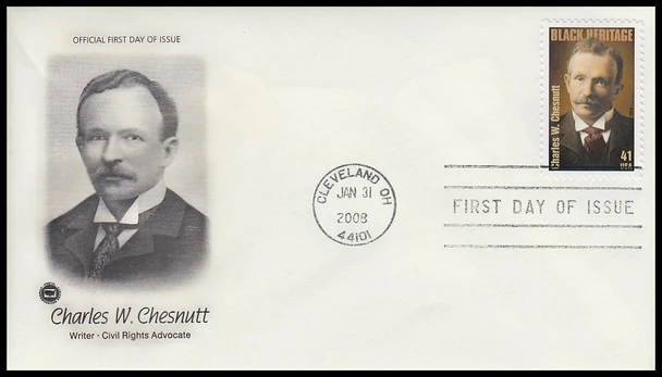 4222 / 41c Charles W. Chesnutt : Black Heritage 2008 PCS First Day Cover
