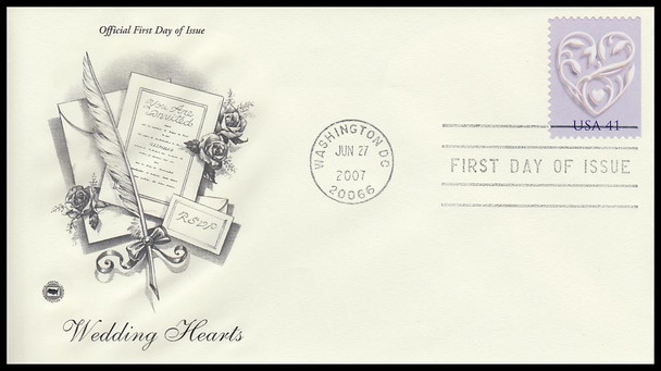 4151 / 41c Wedding Hearts 2007 PCS First Day Cover