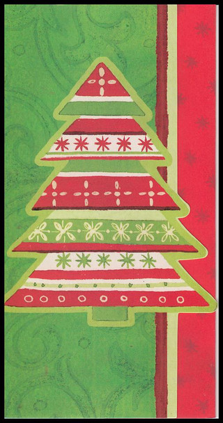 Christmas Tree Cutout Edge Money and Gift Card Holder Christmas Card with Envelope Set of 2