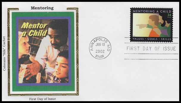 3556 / 34c Mentoring A Child 2002 Colorano Silk First Day Cover