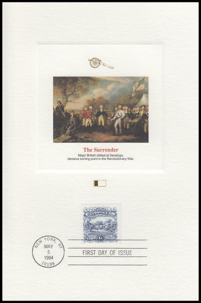 2590 / $1 Surrender of Burgoyne Fleetwood 1994 Fleetwood Proofcard First Day Cover