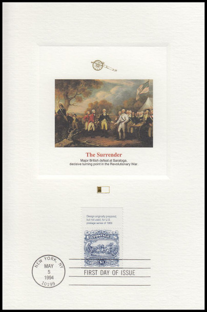 2590 / $1 Surrender of Burgoyne Fleetwood 1994 Fleetwood Proofcard FDC Tab #2