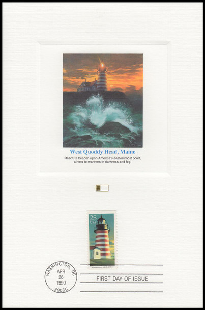 2470 - 2474 / 25c Lighthouses Set of 5 Fleetwood 1990 Proofcard FDCs