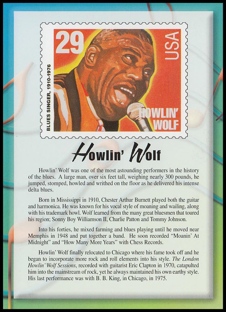 Howlin' Wolf Stamp : Black Heritage Series Collectible Postcard