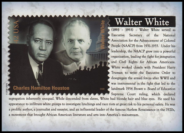 Walter White : Civil Rights Pioneers Stamp : Black Heritage Series Collectible Postcard