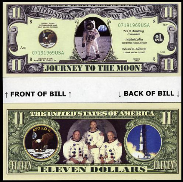 APOLLO 11 Space Mission Novelty Commemorative Bill