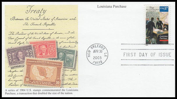 3782 / 37c Louisiana Purchase 2003 Mystic First Day Cover