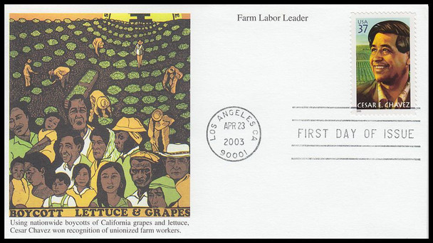 3781 / 37c Cesar Chavez 2003 Mystic First Day Cover