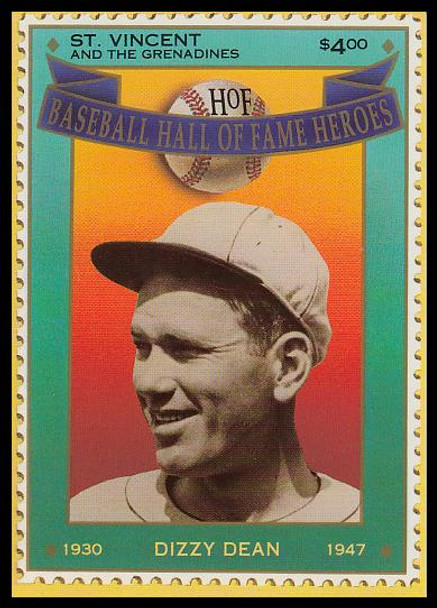 1693 - 1704 / $4 Baseball Hall of Fame Set of 12 St Vincent Stamp Cards 1992 Sealed Pack