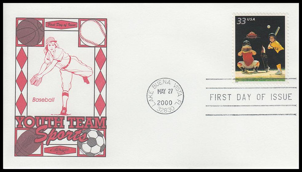3399 - 3402 / 33c Youth Team Sports Set of 4 Artmaster 2000 FDCs