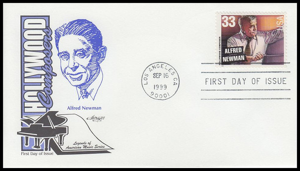 3339 - 3344 / 33c Hollywood Composers Set of 6 Artmaster 1999 First Day Covers