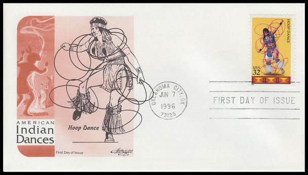 3072 - 3076 / 32c Native American Indian Dances Set of 5 Artmaster 1996 First Day Covers