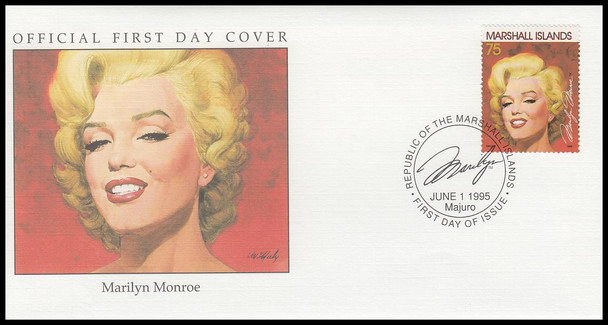 592a-d / 75c Marilyn Monroe Marshall Islands Set of 4 Fleetwood 1995 First Day Covers