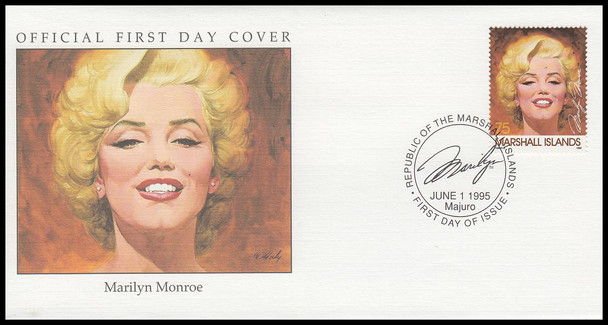 592a-d / 75c Marilyn Monroe Marshall Islands Set of 4 Fleetwood 1995 First Day Covers