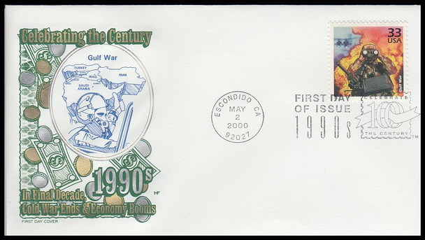 3191a-o / 33c Celebrate The Century ( CTC ) 1990s Set of 15 House of Farnam 2000 FDCs