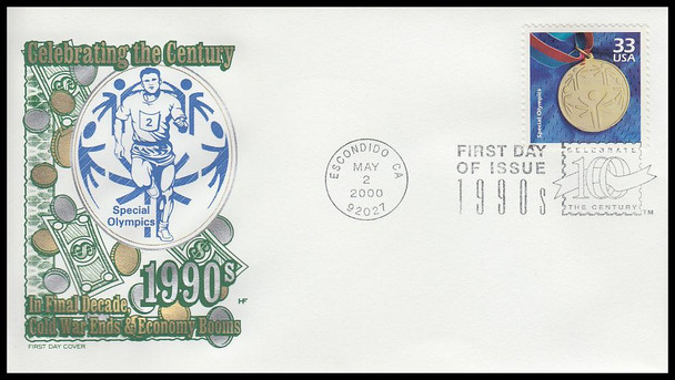 3191a-o / 33c Celebrate The Century ( CTC ) 1990s Set of 15 House of Farnam 2000 FDCs