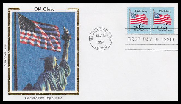 2879 - U633 / Old Glory Various Rates Set of 15 Colorano Silk 1994 First Day Covers