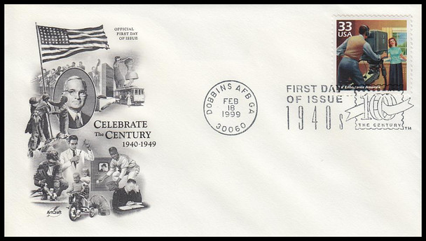 3186a-o / 32c Celebrate The Century ( CTC ) 1940s Set of 15 Artcraft 1999 First Day Covers