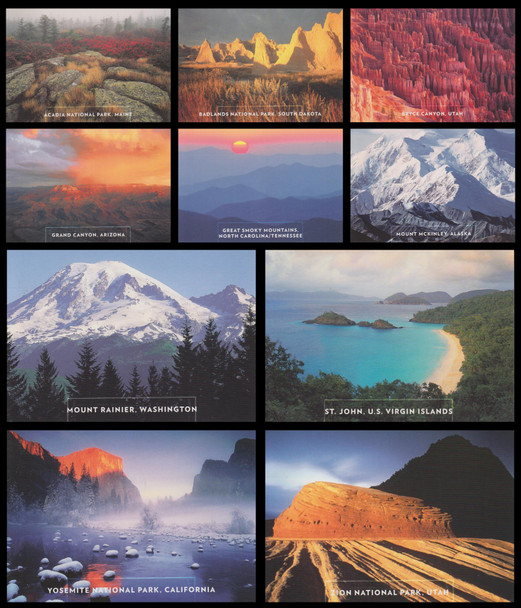 UX601 - UX610 / 28c Scenic American Landscapes Premium Stamped Postal Cards Set of 10 Fleetwood 2010 FDCs ( Small Spot On St. John )