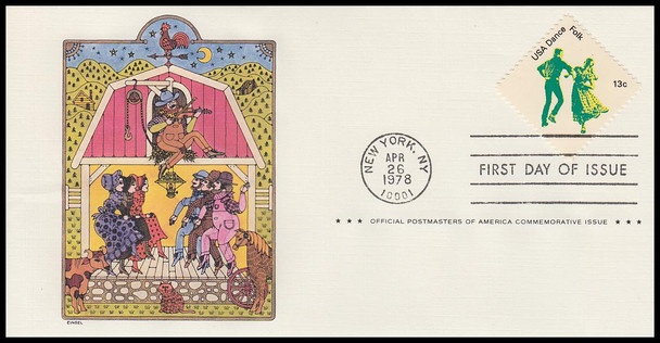 1749 - 1752 / 13c American Dance Set of 4 Postmasters of America 1978 First Day Covers