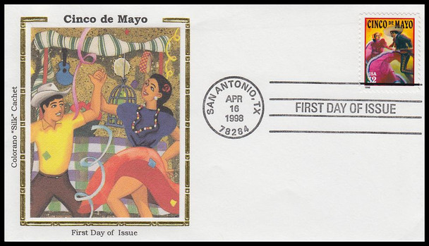 3203 / 32c Cinco de Mayo Celebration 1998 Colorano Silk First Day Cover
