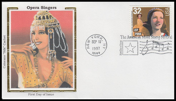 3154 - 3157 / 32c Opera Singers Set of 4 Colorano Silk 1997 First Day Covers