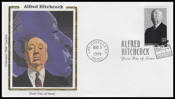 3226 / 32c Alfred Hitchcock : Legends of Hollywood 1998 Colorano Silk First Day Cover