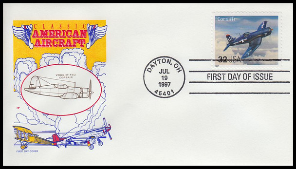 3142a - t / 32c Classic American Aircraft Set of 20 House of Farnam 1997 First Day Covers