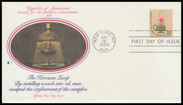 1611 / $2 Kerosene Lamp : Americana Series 1978 Fleetwood First Day Cover