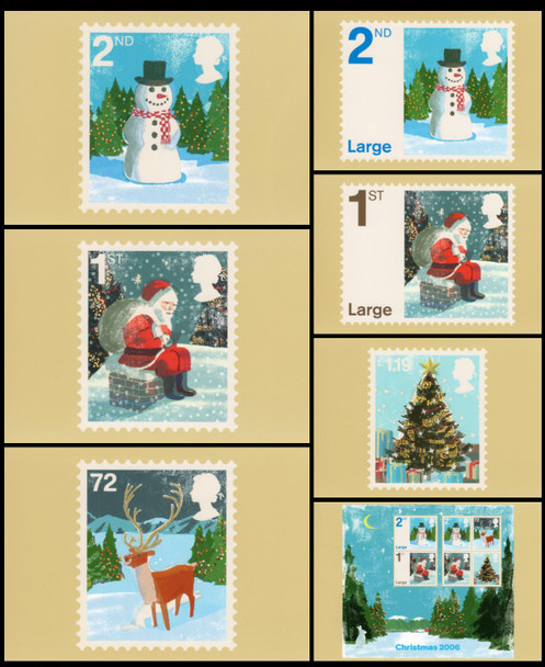 Christmas Time 2006 Set of 7 British PHQ Cards #292