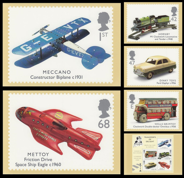 Classic Transport Toys 2003 Set of 6 British PHQ Cards #257 ( Have bent corners, creases and scuffs )