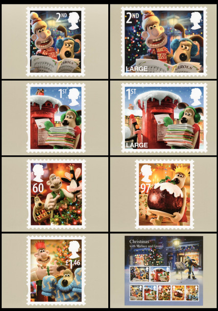 Wallace and Gromit : Christmas 2010 Set of 8 British PHQ Cards #343