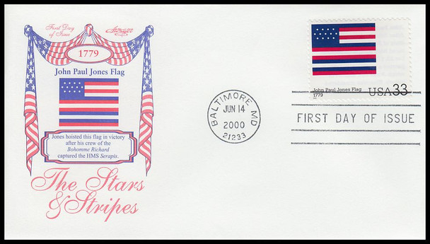 3403a - t / 33c Stars and Stripes : Historic American Flags Set of 20 Artmaster 2000 First Day Covers