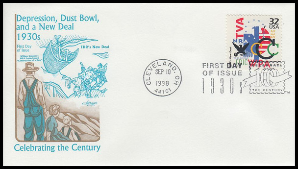 3185a-o / 32c Celebrate The Century ( CTC ) 1930s Set of 15 Artmaster First Day Covers