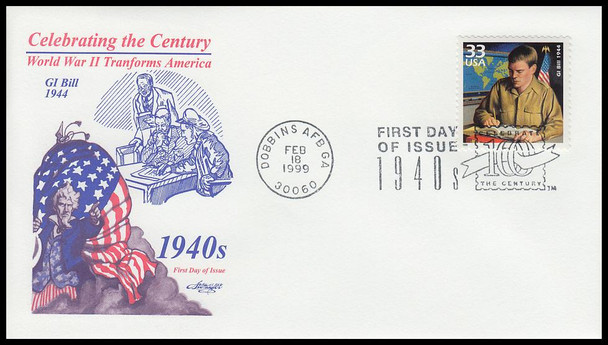 3186a-o / 33c Celebrate The Century (CTC) 1940s Set of 15 Artmaster First Day Covers