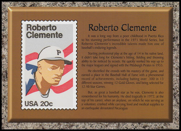 Roberto Clemente: Baseball Great : Black Heritage Stamp Collectible Jumbo Postcard