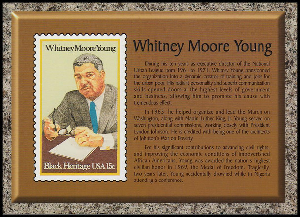 Whitney Moore Young : Black Heritage Stamp Collectible Jumbo Postcard
