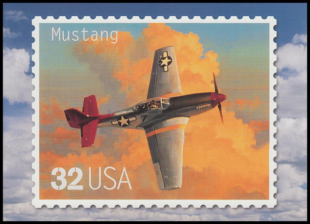 Mustang : Classic American  Aircraft Stamp Collectible Jumbo Postcard