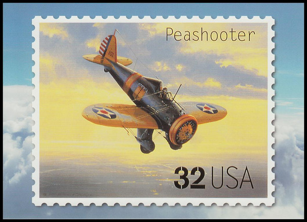 Peashooter : Classic American  Aircraft Stamp Collectible Jumbo Postcard