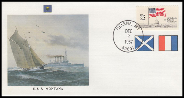 USS Montana : Great Fighting Ships of the 50 States on #9 Fleetwood Commemorative Cover